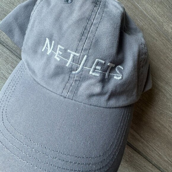 Grey "NETJETS" Adjustable Hat - Picture 1 of 5